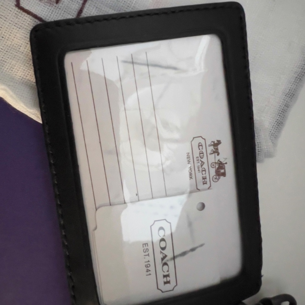 COACH SIGNATURE C GUNMETAL LANYARD ID CREDIT CARD HOLDER NWT ( RETIRED)  F62481 - Picture 3 of 3